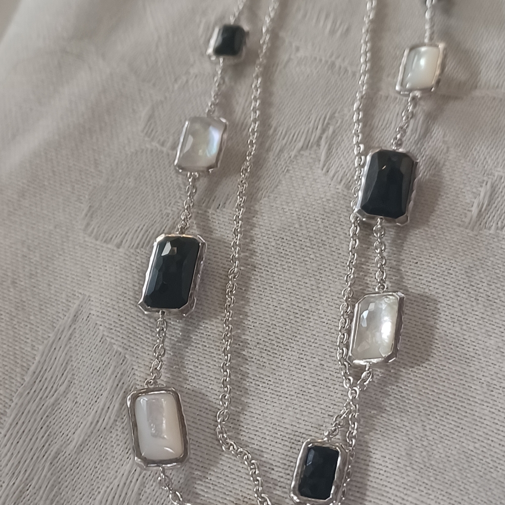 Ippolita Wonderland Necklace in Sterling Silver, Onyx and MOP, 34" - Picture 5 of 10